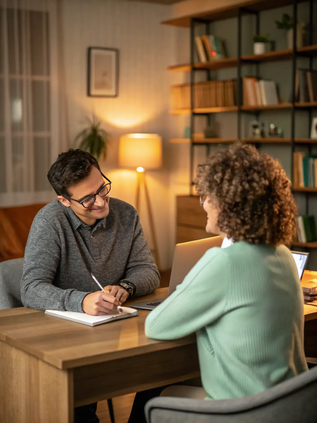 A coach guiding a client through a strategic planning session, emphasizing the personalized approach of EmpowerUno's coaching services.